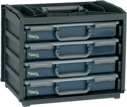 Bild von Trageschrank HandyBox Kunststoff mit 4 Sortimentskoffern blau raaco