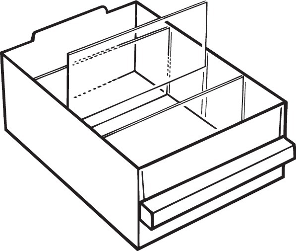 Bild von Trennwand für Schublade Typ 250-02 transparent Satz = 12 Stück