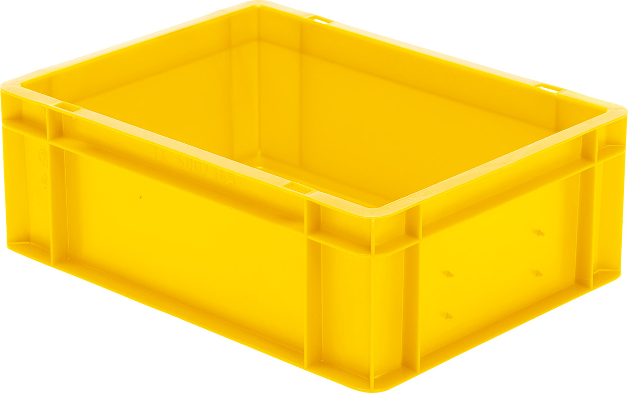 Bild von Transport-Stapelkasten B400xT300xH145 mm gelb, geschlossen ohne Griffloch