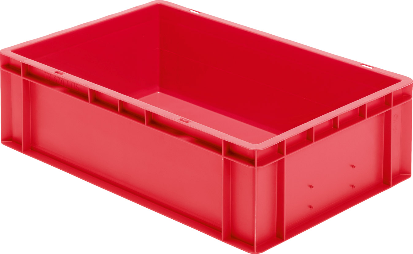 Image de Transport-Stapelkasten B600xT400xH175 mm rot, geschlossen ohne Griffloch