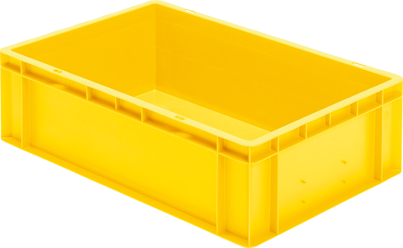 Bild von Transport-Stapelkasten B600xT400xH175 mm gelb, geschlossen ohne Griffloch