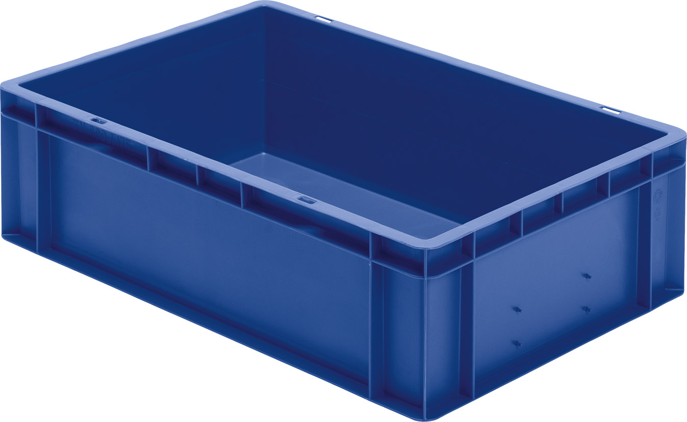 Bild von Transport-Stapelkasten B600xT400xH175 mm blau, geschlossen ohne Griffloch