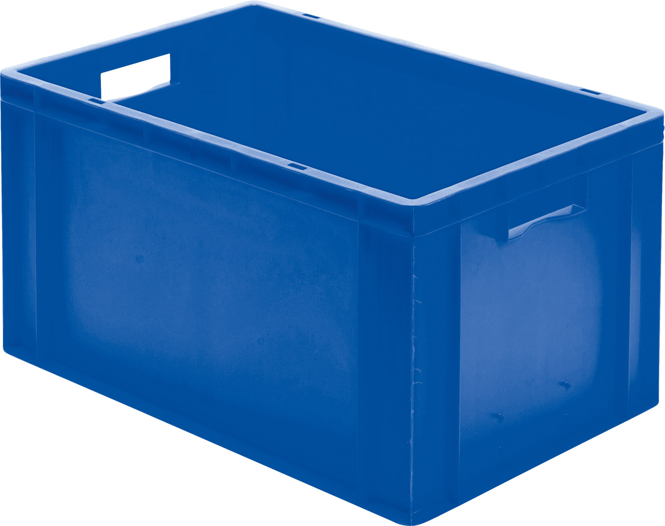 Bild von Transport-Stapelkasten B600xT400xH320 mm blau, geschlossen mit Griffloch