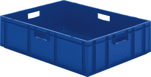 Image de Transport-Stapelkasten B800xT600xH210 mm blau, geschlossen mit Griffloch