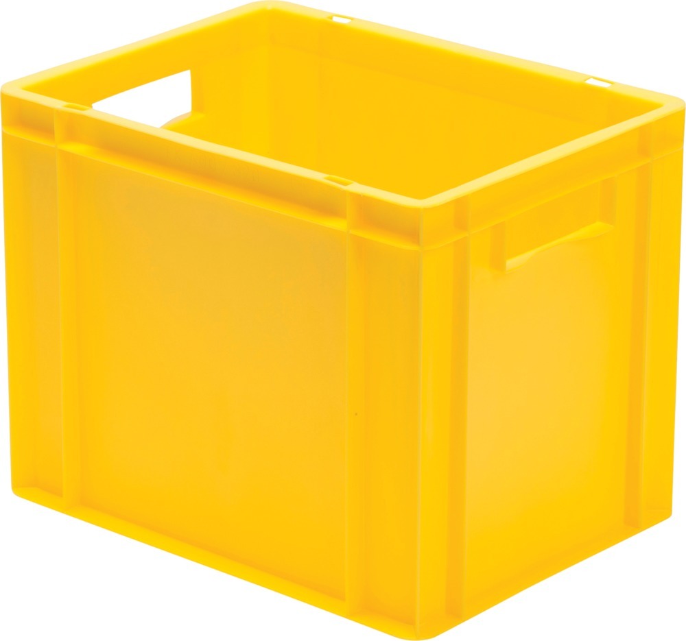 Image de Transport-Stapelkasten B400xT300xH320 mm gelb, geschlossen mit Griffloch
