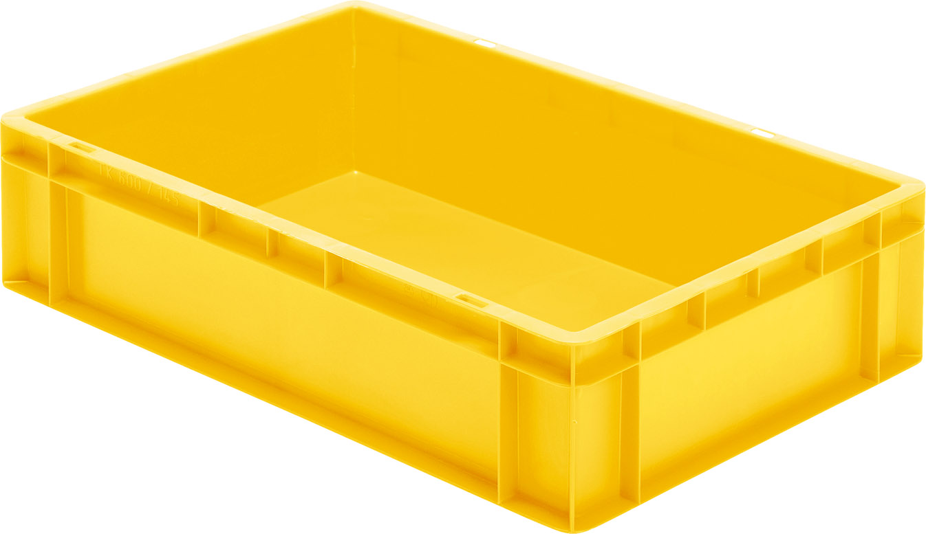 Bild von Transport-Stapelkasten B600xT400xH145 mm gelb, geschlossen ohne Griffloch