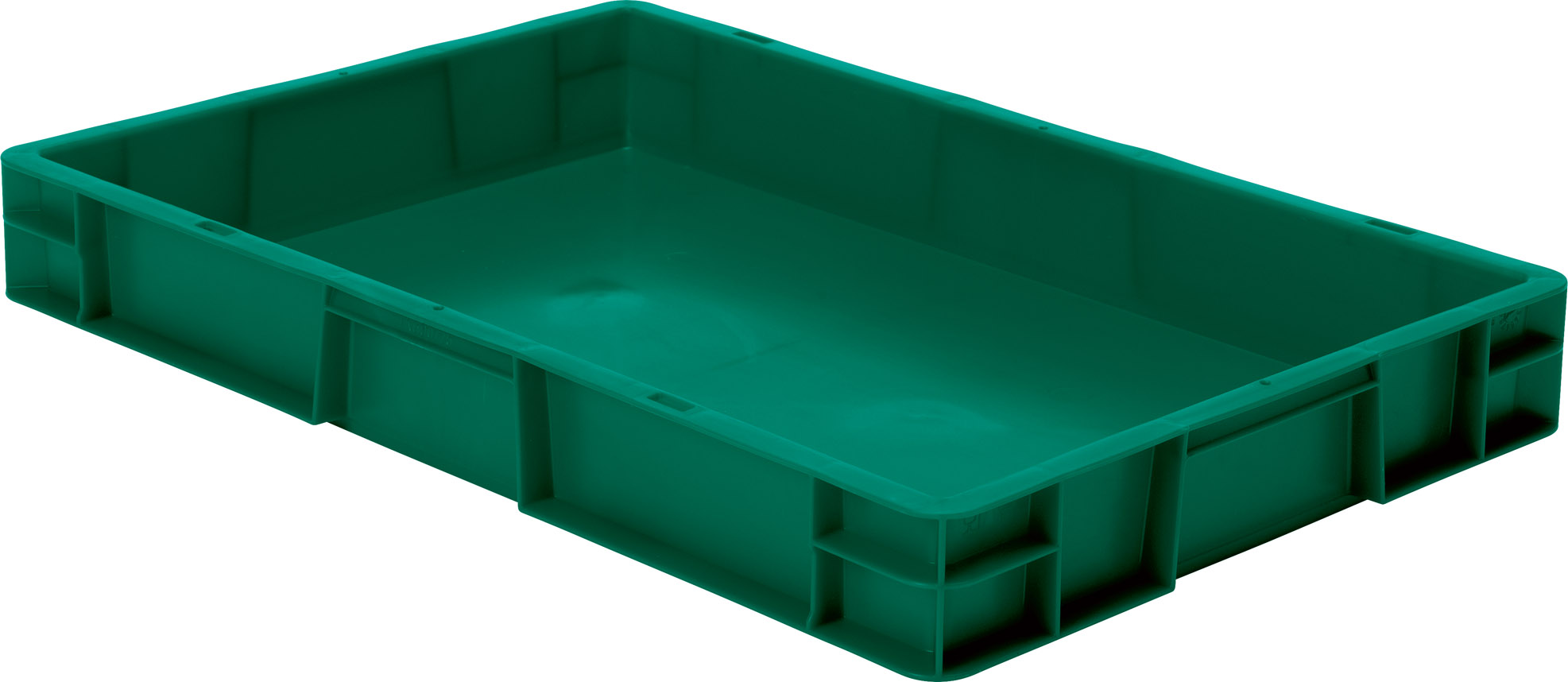 Image de Transport-Stapelkasten B600xT400xH75 mm grün, geschlossen ohne Griffloch