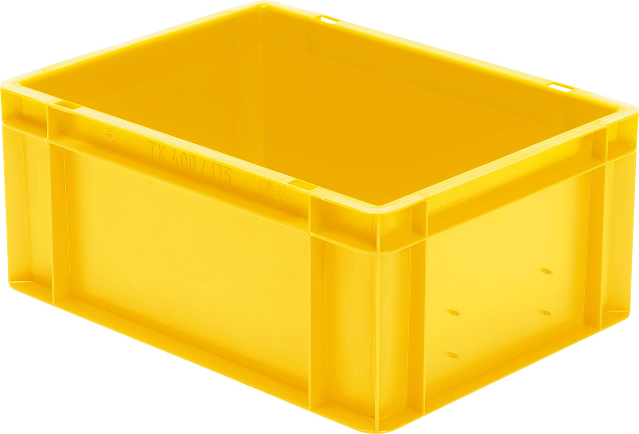 Bild von Transport-Stapelkasten B400xT300xH175 mm gelb, geschlossen ohne Griffloch