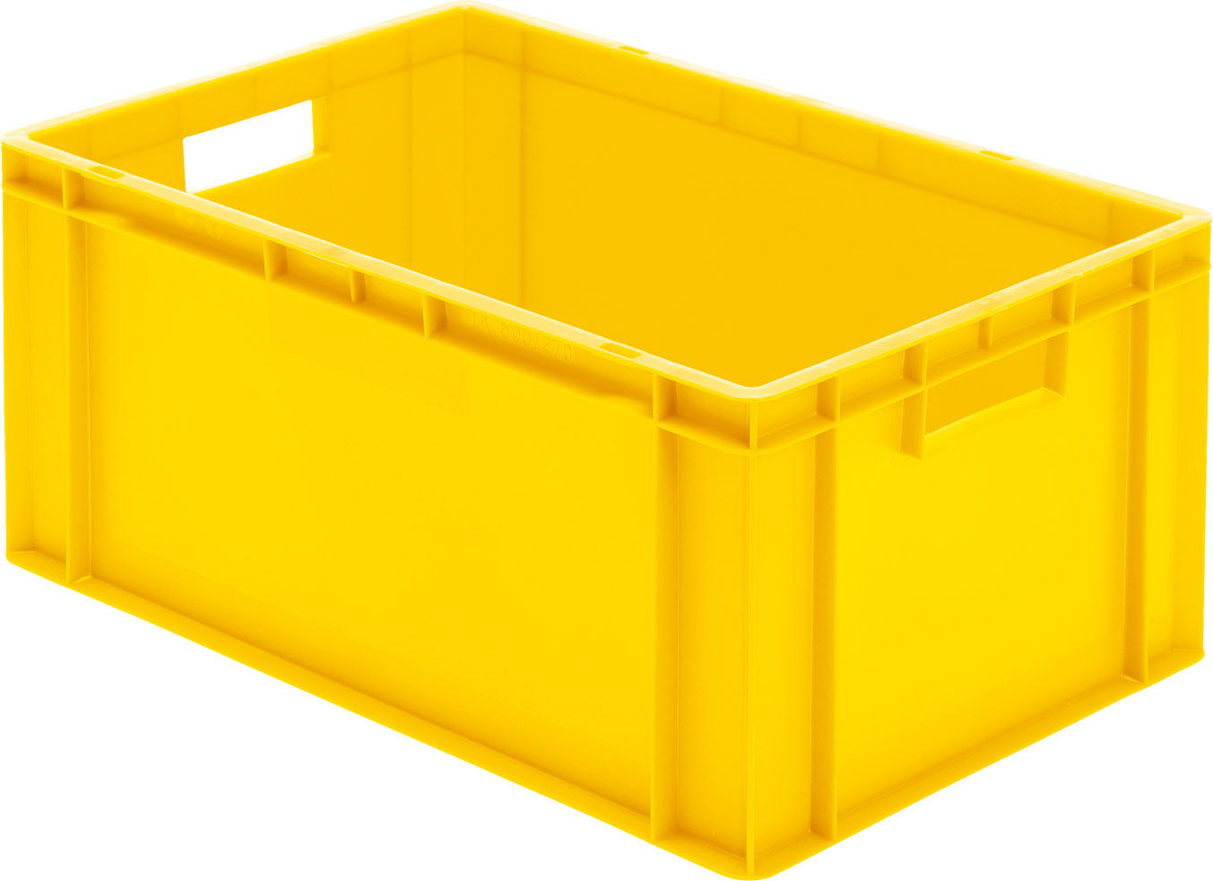 Image de Transport-Stapelkasten B600xT400xH270 mm gelb, geschlossen mit Griffloch