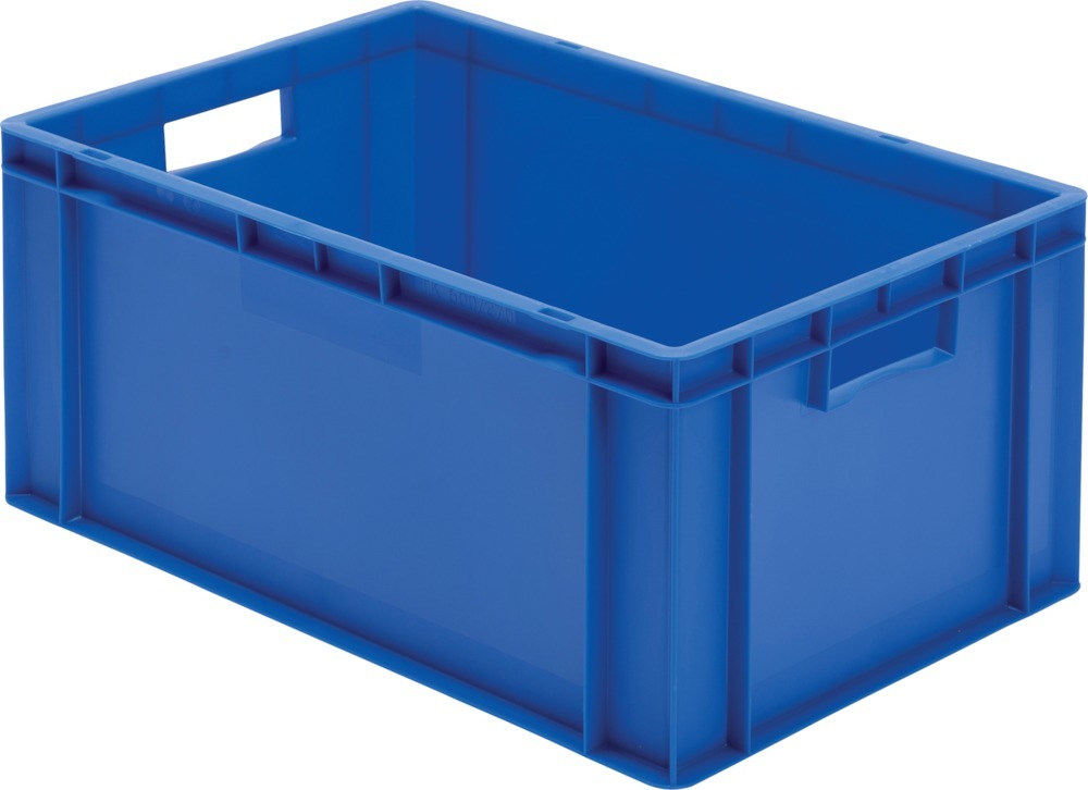 Image de Transport-Stapelkasten B600xT400xH270 mm blau, geschlossen mit Griffloch