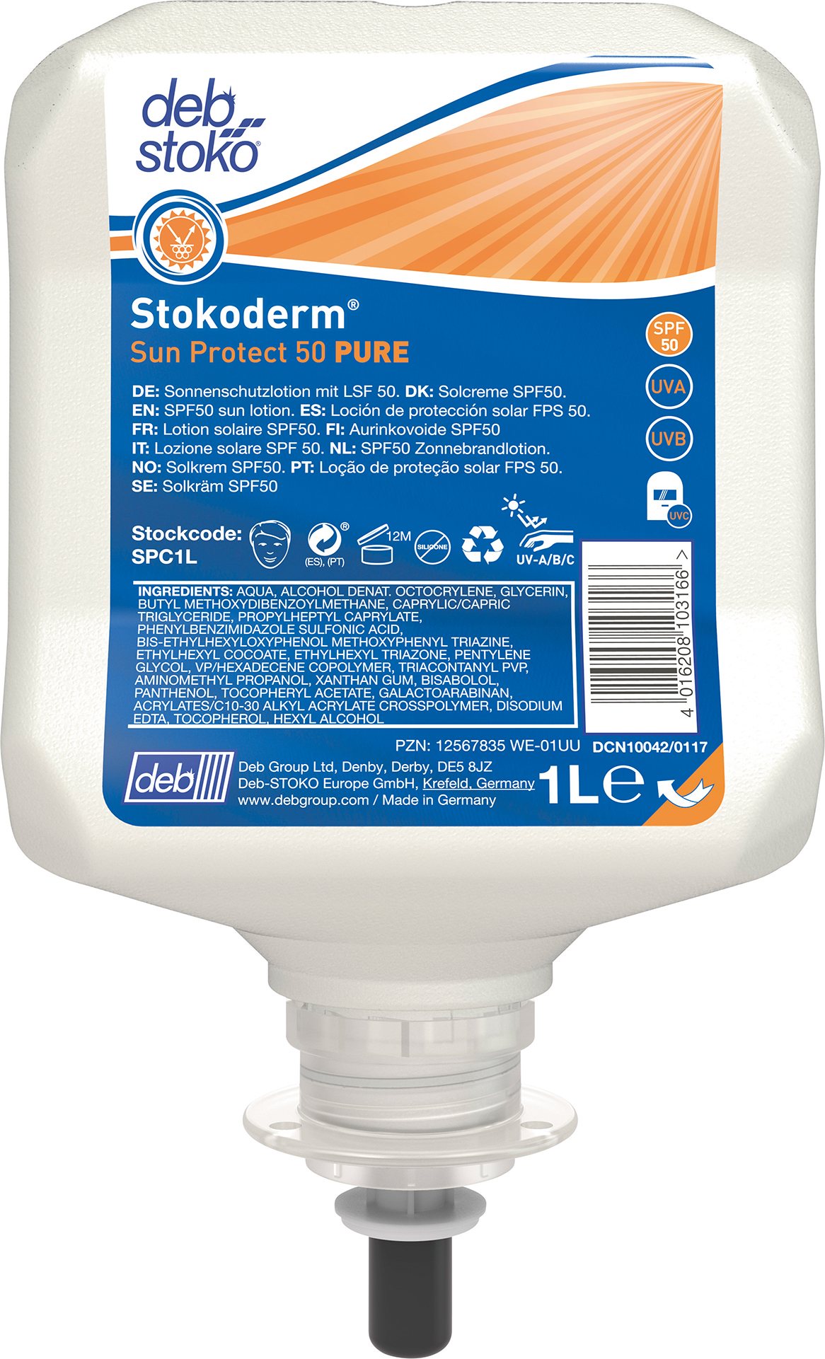 Image de Stokoderm® Sun Protect 50 PURE UV-Hautschutz 1 l Kartusche