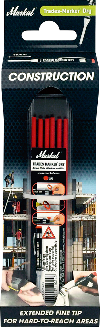 Image de Markal Trades-Marker dry Nachfüller Minen Set rot