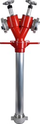 Bild von Hydrantenstandrohr für Unterflurhydranten DIN 3221, DN 80, 2xStorz C mit Absperrung