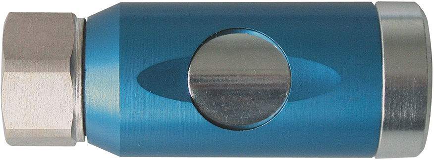 Picture of Sicherheitskupplung mit Druckknopf drehbar, blau,NW 7,4mm IG G3/8" EWO