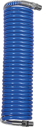 Picture of Spiralschlauch PA blau, Verschraubung+KnickschutzAG R1/4", 8x6mm, 7,5m RIEGLER