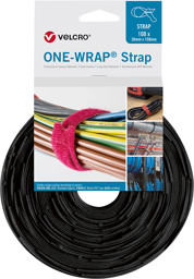 Bild von VELCRO® Klettkabelbinder ONE-WRAP® Strap 20 x 200mm, schwarz, 100 Stück