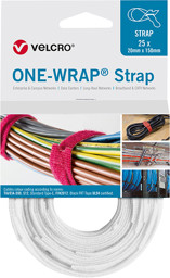 Bild von VELCRO® Klettkabelbinder ONE-WRAP® Strap 20 x 200mm, weiß, 25 Stück