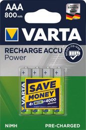 Bild von VARTA Power Accu R2U AAA Micro, HR03, 800 mAh