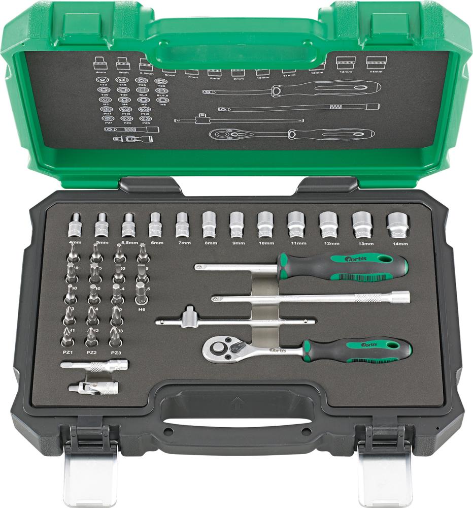 Steckschlüssel-Garnitur 1/4", 36-teilig