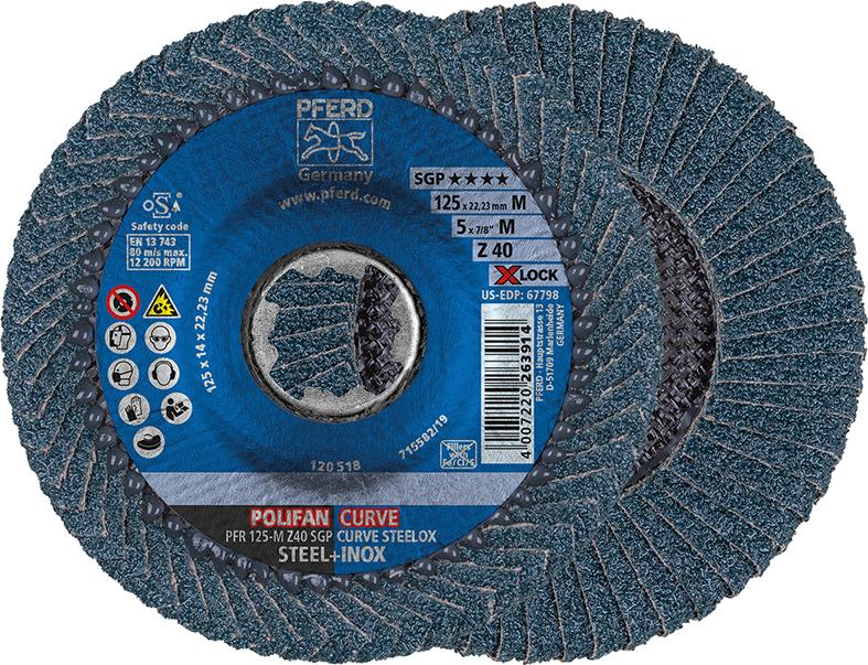 X-LOCK-Fächerschleifscheibe POLIFAN Z SGP CURVE STEELOX