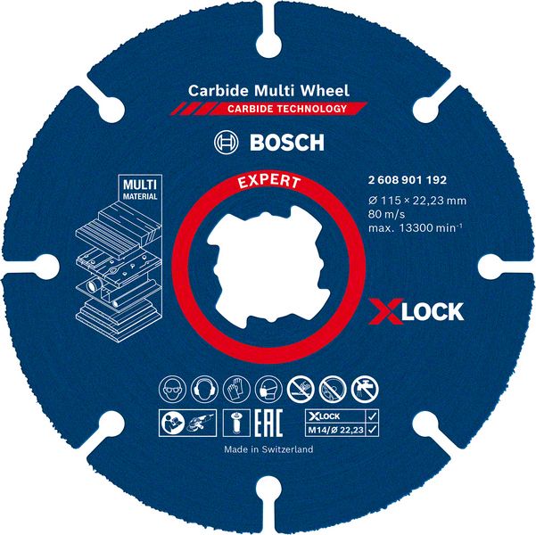 Image de EXPERT Carbide Multi Wheel X-LOCK Trennscheibe, 115 mm, 22,23 mm. Für kleine Winkelschleifer