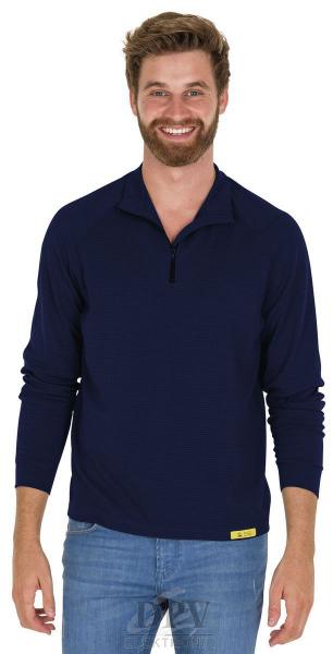 Bild von ESD Shirt mit Zipper Coolmax all Season, Langarm, marine/dunkelblau Gr. 3XL