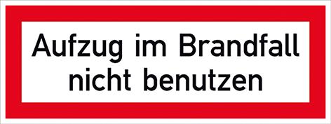 Picture for category Hinweisschild, Aufzug im Brandfall nicht benutzen