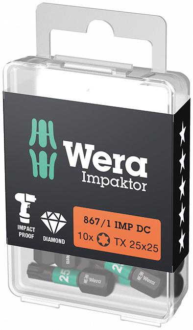 Picture of Bit Impaktor 1/4" DIN 3126 C6,3 T25x25mm 10er Pack Wera