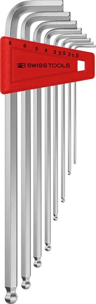 Image de Winkelschraubendreher- Satz im Kunststoffhalter 8-teilig 1,5-8mm lang Kugelkopf PB Swiss Tools
