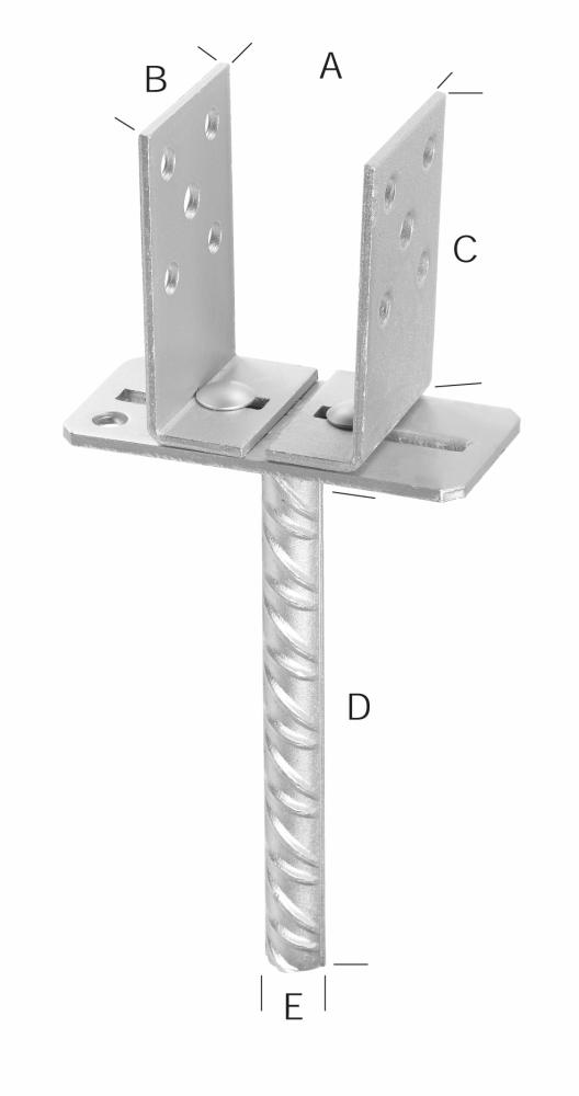 Pfostenträger, U-Form, verstellbar