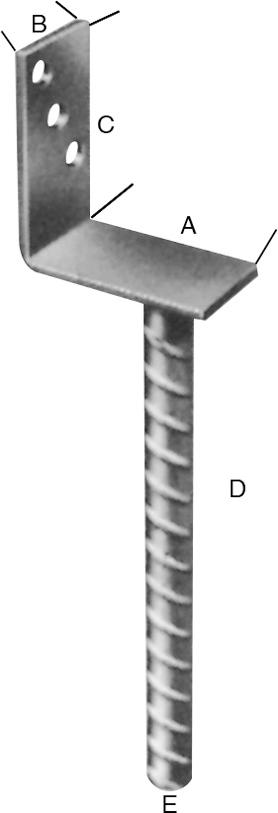 Pfostenträger, L-Form, feuerverzinkt