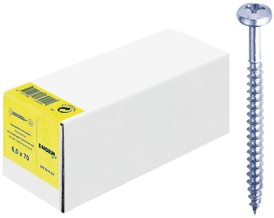 Spanplattenschraube, Pan Head, PZ, Vollgewinde, blau, Handelsverpackung