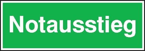 Rettungsschild, Notausstieg