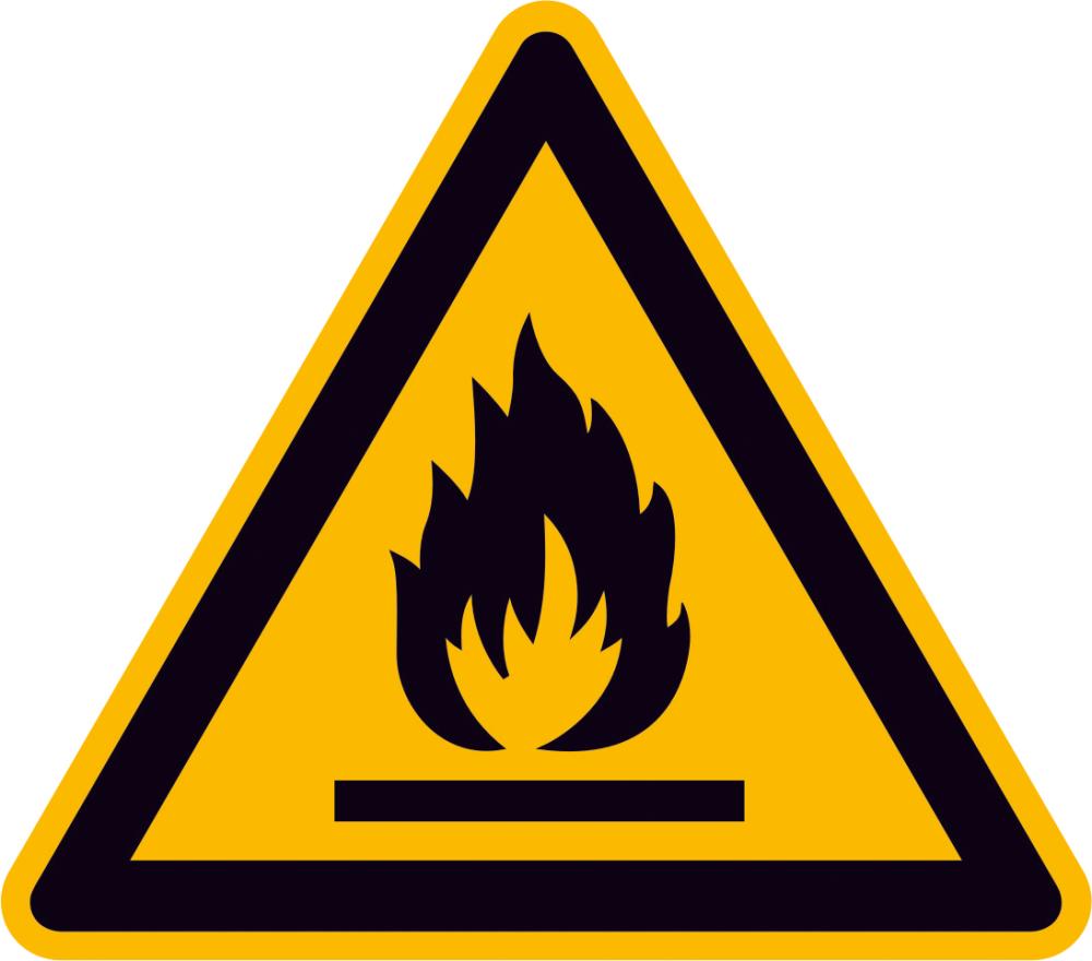 Warnschild, Warnung vor feuergefährlichen Stoffen