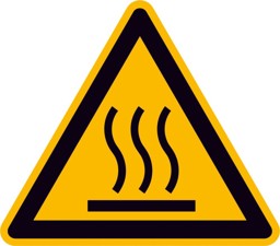 Bild für Kategorie Warnschild, Warnung vor heißer Oberfläche