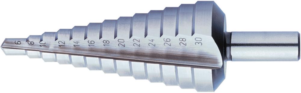 HSS-Stufenbohrer, blank, gerade genutet