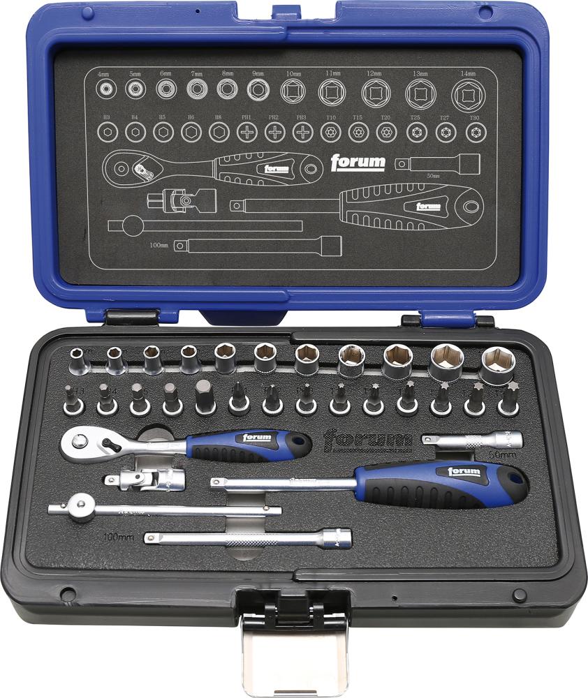 Steckschlüssel-Garnitur 1/4", 31-teilig