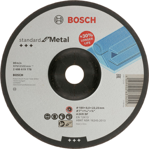 Image de Standard for Metal Schleifscheibe gekröpft, 180 mm