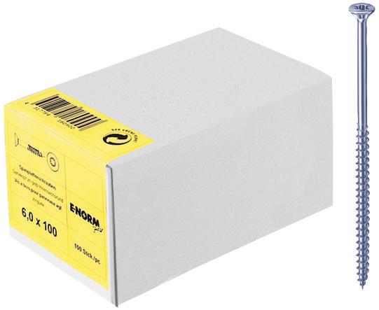 Spanplattenschraube, Senkkopf, PZ, Voll-/Teilgewinde, blau, Handelsverpackung