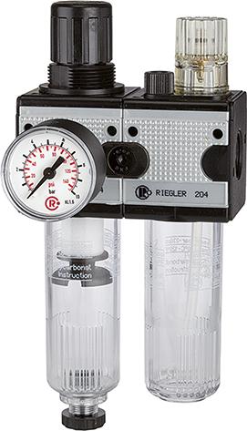 Wartungseinheit, Serie multifix, zweiteilig, mit Polycarbonatbehälter