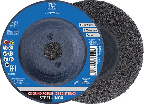 Schleifscheibe CC-GRIND-ROBUST SG STEELOX für Stahl und Edelstahl