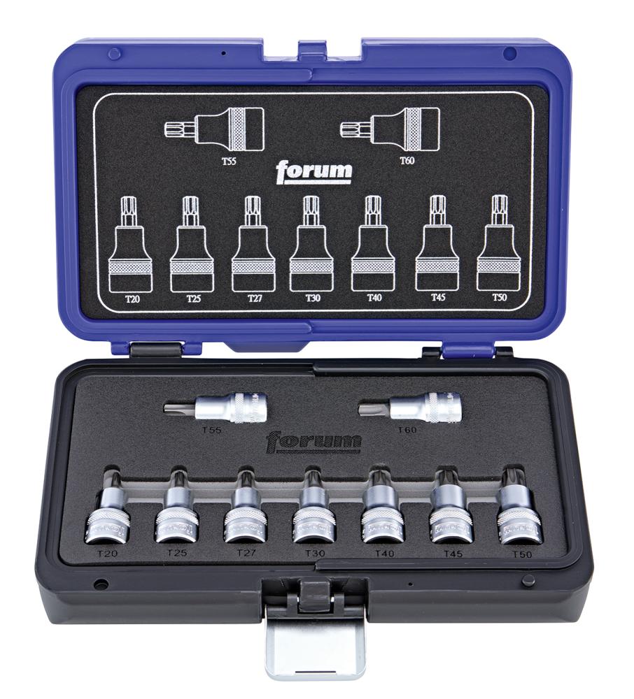 Schraubendreher-Einsatz-Garnitur 1/2" für TORX®-Schrauben, 9-teilig