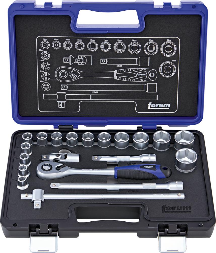 Steckschlüssel-Garnitur 1/2", 20-teilig