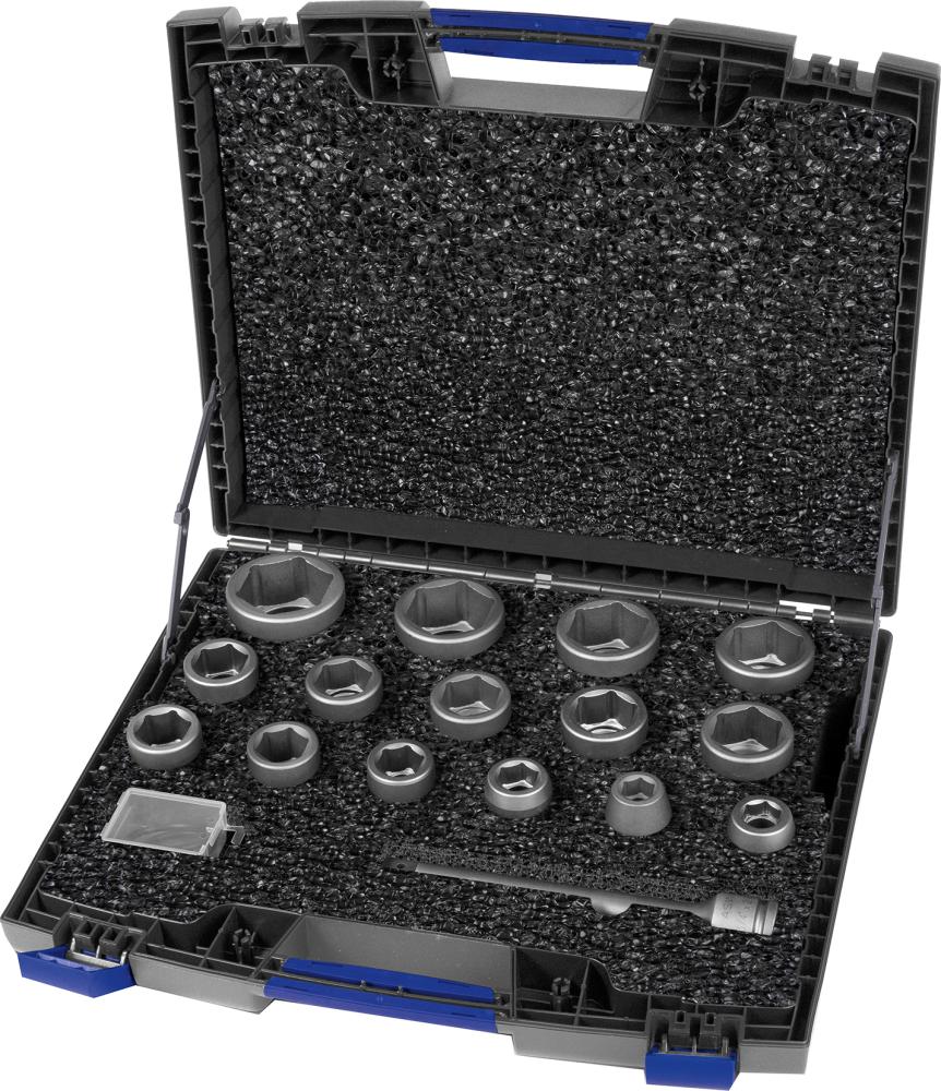 Kraft-Steckschlüssel-Garnitur 3/4", 20-teilig