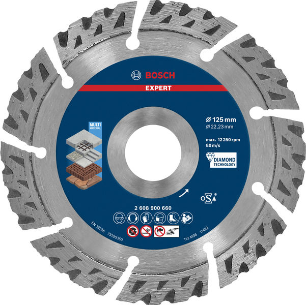 EXPERT Hard Ceramic Diamanttrennscheibe (langlebig) für kleine Winkelschleifer, Bohrung 22,23 mm