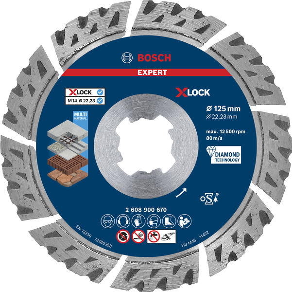 EXPERT Hard Ceramic Diamanttrennscheibe (langlebig) für kleine Winkelschleifer, X-LOCK