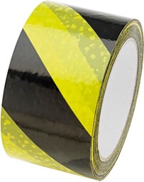 Bild von Warnmarkierungsband PVC selbstklebend 60mmx66m gelb/schwarz