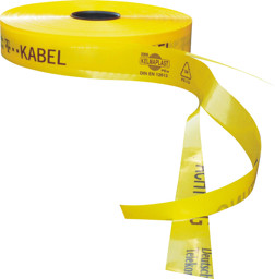 Bild von Trassen-Warnband 250 m T-Kabel Sollbruchstellen gelb