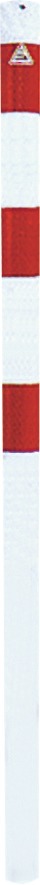 Bild von Absperrpfosten rot/weiß H1300xD60 mm 2 Ösen zum Einbetonieren