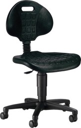 Picture of Arbeitsstuhl TEC 20 Sitz PU-Schaum schwarz Sitzhöhe 420-550 mm mit Rollen